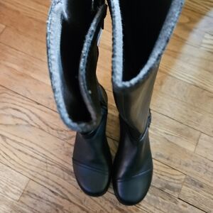 Elegant Black Leather Women's Boots New